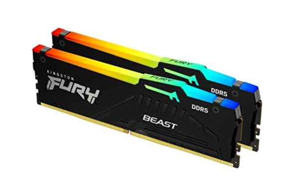 Kingston  FURY Beast Black RGB 32 GB (2 x 16GB) 5600MT/s DDR5 CL36 DIMM Desktop Gaming Memory Kit med 2 - KF556C36BBEAK2-32