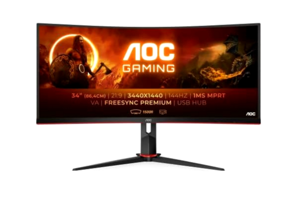 AOC  34" Curved gamingskærm CU34G2X/BK