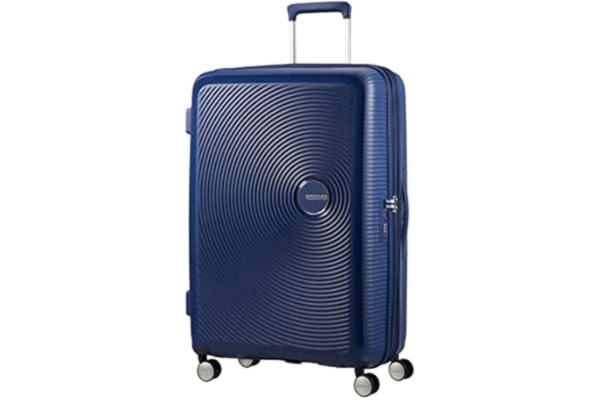 American Tourister  Soundbox, Spinner, Blå, Polypropylen (PP), 4 hjul, Roterende hjul, Lynlås