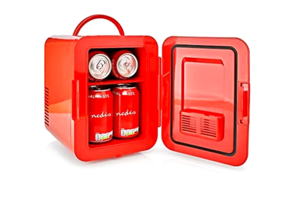 Nedis NEDIS Bärbart minikylskåp | 4 l | AC 100–240 V/12 V | röd