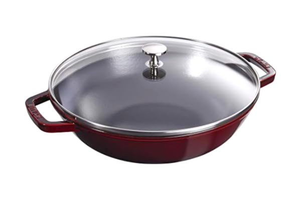 Staub STAUB Wok 30 cm, Gusseisen, Induktionsgeeignet, grenadine-rot