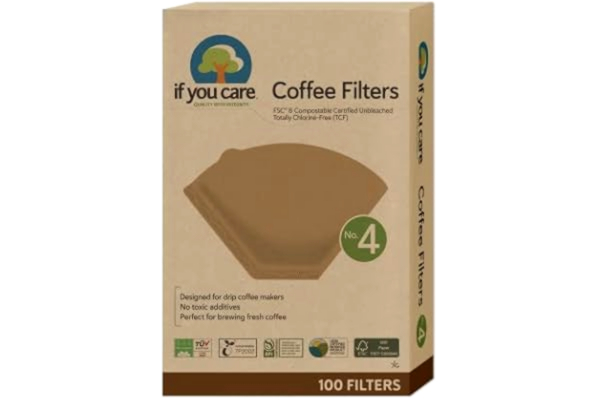 If You Care Source Atlantique Uk Ltd If You Care # 4 konformade, oblekt och naturligt komposterbara kaffefilter, 100 stycken (1 styck), klorfritt