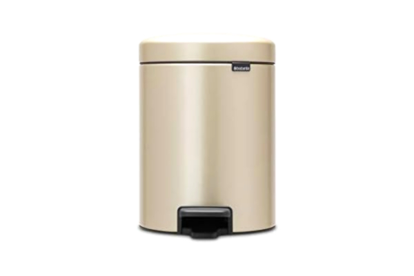 Brabantia  NewIcon Treteimer sanft schließend, Kunststoff-Inneneimer, Champagne, 5 Liter