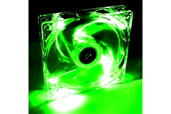 Akyga  AW-12A-BG 4 LED-fläkt 120 mm fläkt för PC Molex 12 V grön