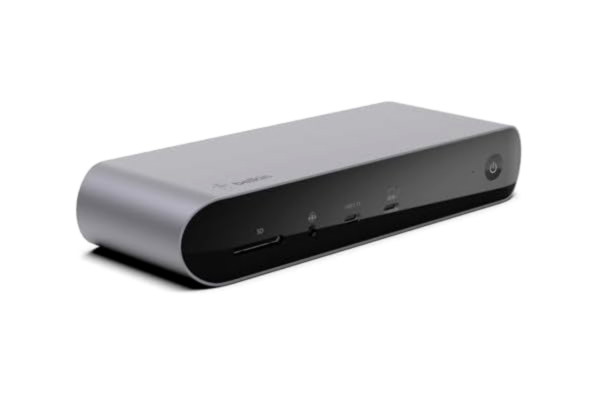 Belkin  Thunderbolt 4 Dock Pro, kompatibel med en 8K-bildskärm vid 30 Hz eller två 4K bildskärmar, 2 x Thunderbolt 4-port, 2 x HDMI-port, 90 W PD, Ljud in/ut, docking station för MacBook Pro, XPS m.fl.