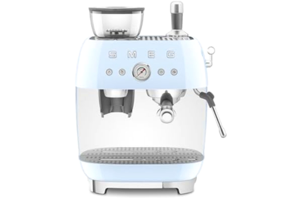 SMEG Smeg EGF03PBEU Espressomaskin, helautomatisk kaffemaskin, 50-talsstil, pastellblå