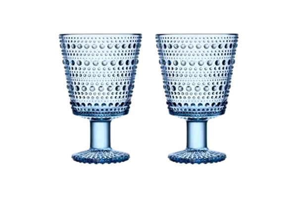 Iittala  1051134 Kastehelmi Uppsättning av 2 glas, 26 cl, aqua, glas