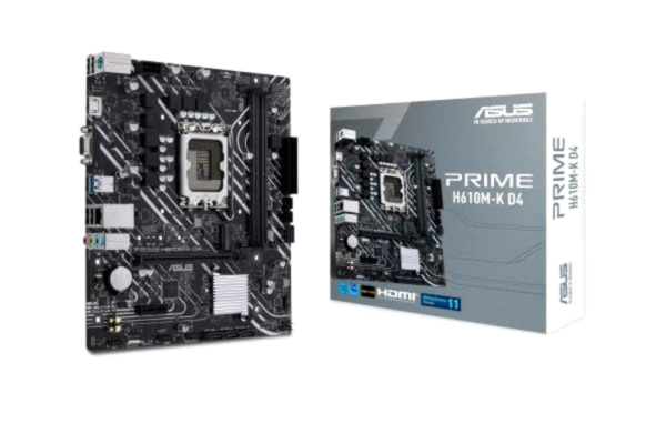 Asus ASUS PRIME H610M-K D4 Hovedkort - Intel H610 - Intel LGA1700 socket - DDR4 RAM - Micro-ATX
