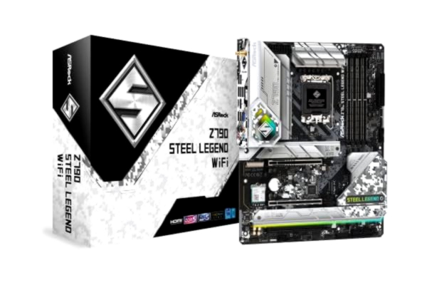 ASRock  Z790 Steel Legend WiFi - Bundkort - ATX - LGA1700 sokkel - Z790 Chipset - USB 3.2 Gen 1, USB 3.2 Gen 2, USB-C 3.2 Gen2, USB-C 3.2 Gen 2x2 - 2.5 Gigabit LAN, Bluetooth, Wi-Fi - onboard grafik (CPU påkrævet) - HD Audio (8-kanaler)
