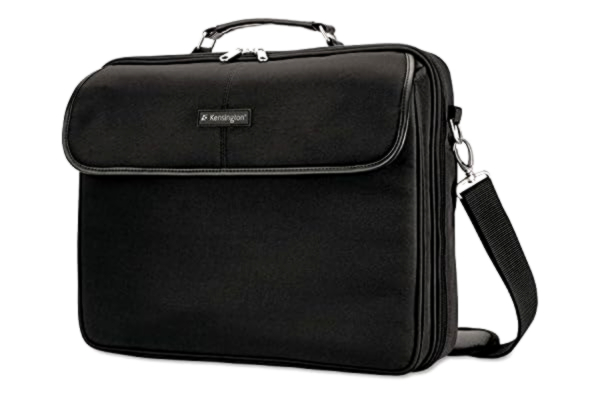 Kensington  Deluxe Topload laptopväska – enkel bärbar väska i klassisk stil för 15,6 tums bärbara datorer, med bärhandtag och axelrem för män och kvinnor, K62560EU
