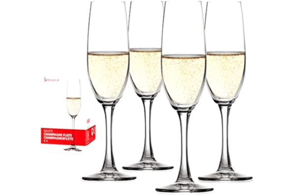 Spiegelau  Salute 4 st blyfria champagneglas, europeisk tillverkning, klassisk fot, diskmaskinssäker 230 ml