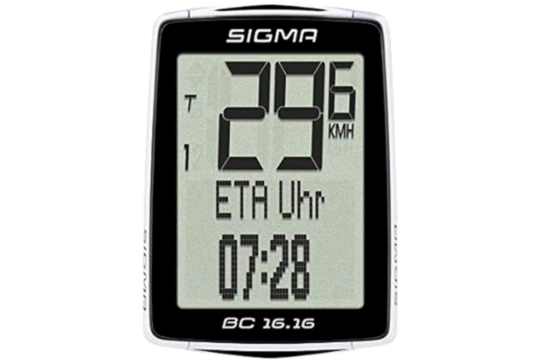 Sigma Sport  Bicycle Computer BC 16.16, 16 Functions, ETA-Timer, wired Bike Computer, Black