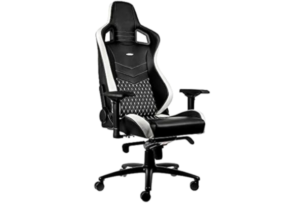 Noblechairs noblechairs Epic Gamingstol – kontorsstol – skrivbordsstol – äkta läder – inklusive kudde – svart/vit/röd