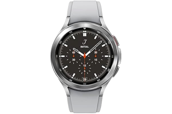 Samsung  Galaxy Watch4 Classic 4G 46 mm, argent - Montre connectée intelligente, lunette tournante, santé, bien-être, sport, IMC, ECG – Version FR ,argent