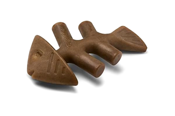 Benebone  Hållbar fiskbensleksak för tuggar för aggressiva tuggare, Jack lax, medium, tillverkad i USA