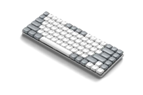 Satechi SATECHI SM1 75 % mekaniskt tangentbord, LED-bakgrundsbelysning Bluetooth-tangentbord, 84 tangenter kompakt trådlöst tangentbord, speltangentbord för Mac och Windows – ljusgrå/vit