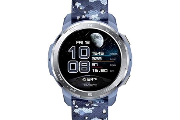 Honor HONOR Watch GS Pro Smartwatch (wyświetlacz 35 mm AMOLED, pomiar SpO2, pomiar tętna, sterowanie muzyką i telefonami Bluetooth, wodoszczelność 50 m, GPS) niebieski [voucher Amazon 5 EUR]