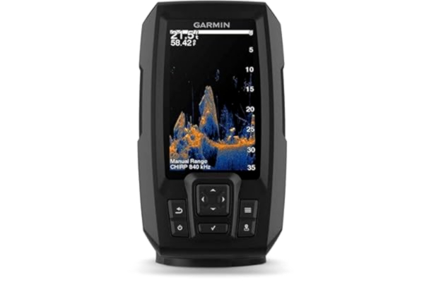 Garmin  Striker Vivid 4cv, lättanvänd 4-tums färgfiskare och ekolodsgivare, färgpaletter för levande skanning (010-02550-00)
