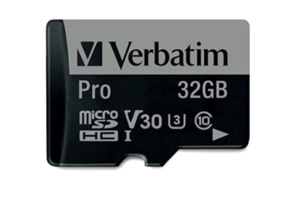 Verbatim  Pro U3 Micro SDHC minneskort med adapter, 32 GB, datalagring för 4K Ultra HD-videoinspelning, micro SD-kort i svart, perfekt för actionkameror, videokameror, smartphones och surfplattor