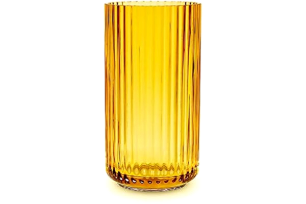 Lyngby By Hilfling Lyngby Porcelæn vase H20.5 cm Lyngby av munblåst glas tidlös, gul