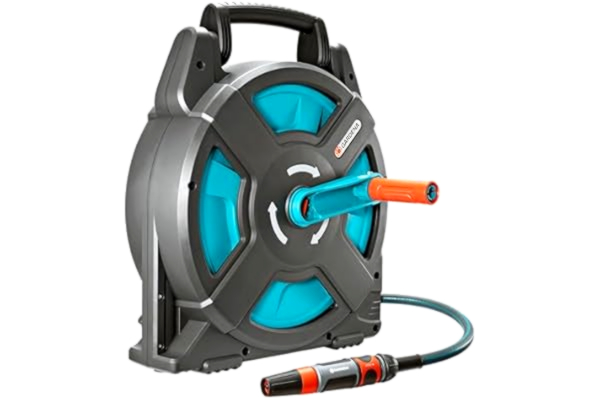 Gardena  klassisk slangvinda 15 sats: Slanghållare med 15 m slang, platsbesparande, perfekt för campingen, husbilen eller båten, med adaptrar för vanliga anslutningar (2662-20)