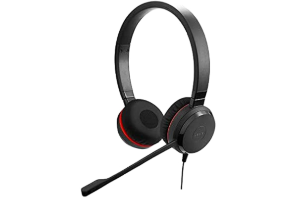 Jabra  Evolve 30 UC Stereo Headset – Unified Communications hörlurar för VoIP Softphone med Passive Noise Cancellation – USB-kabel med kontroll – Svart