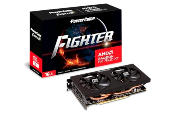 PowerColor  Radeon RX 7600 XT Fighter - 16GB GDDR6 RAM - Grafikkort
