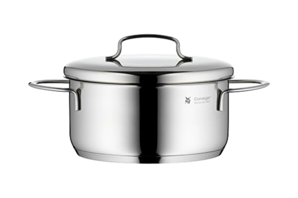 WMF  Cookware Ø 16 cm Approx. 1,5L Mini Stackable Pouring Rim Metal Lid Cromargan® Stainless Steel Brushed Suitable for All Stove Tops Including Induction Dishwasher-Safe
