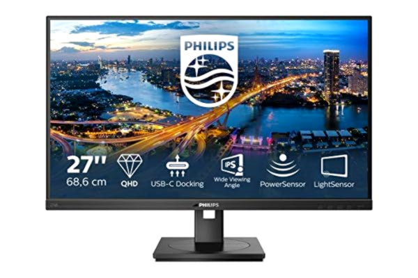 Philips  Monitors 276B1-27 cali, QHD USB-C, stacja dokująca, regulacja wysokości (2560 x 1440, 75 Hz, HDMI, DisplayPort, USB-C, RJ45, koncentrator USB), kolor czarny