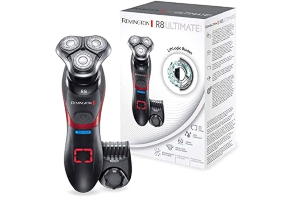 Remington  Elektrisch Scheerapparaat R8 (Roterend Scheerapparaat, Incl Trimmer Opzetstuk Voor 3 Dagen Baardje, Opbergetui, Waterdicht, Nat & Droog, Flexibele Scheerkop) XR1550