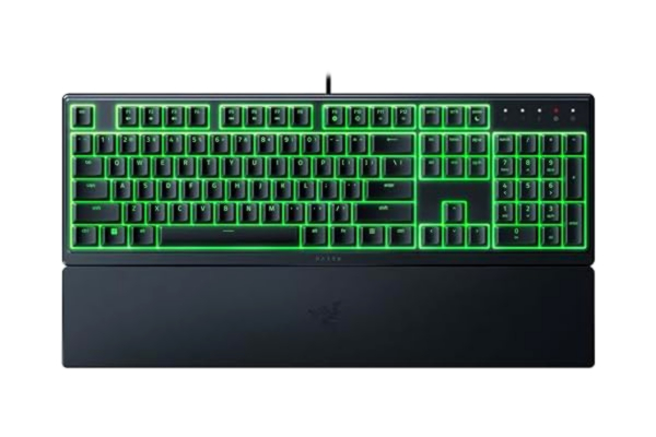 Razer  Ornata V3 X – speltangentbord med låg profil (tysta membranbrytare, UV-belagda tangenter, hållbar, spillbeständig design, ergonomisk skrivvila) amerikansk layout | svart