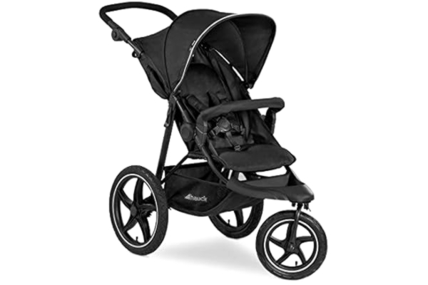 Hauck  Pushchair Runner 2 / XL Air Wheels / All Terrain / Up to 25 Kg / Sun Canopy UPF 50 + / Ventilation Window / Fully Reclining / Height Adjustable / Large Shopping Basket / Black