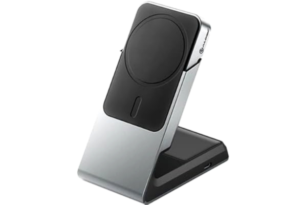 Alogic ALOGIC Matrix 2-i-1 universell magnetisk laddningsdocka för iPhone 15 Pro Max, 15 Pro, 15 Plus, 15,14, 13, 12, Airpods Pro, laddningsstation för Apple-enheter – svart