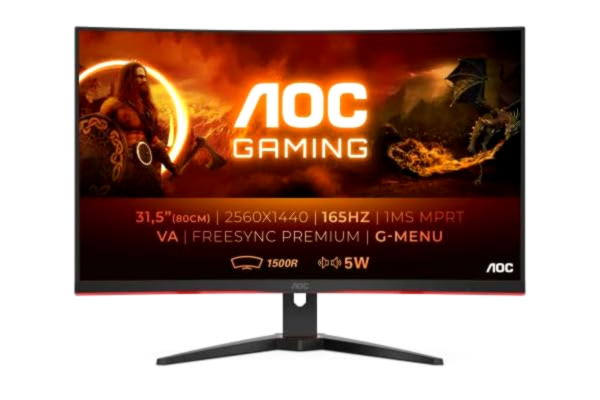 AOC  G2 CQ32G2SE/BK, 80 cm (31.5), 2560 x 1440 pixel, 2K Ultra HD, LED, 1 ms, Sort, Rød