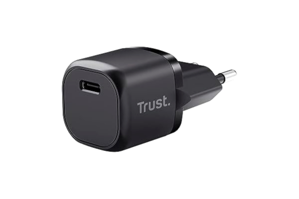 Trust  Maxo USB C-laddare snabbladdning 20 W PD, trådlös nätadapter, väggladdare, USB-C-kontakt för iPhone 14/14 Pro Max, iPad, Samsung Galaxy S23 S22 S21, Xiaomi - svart