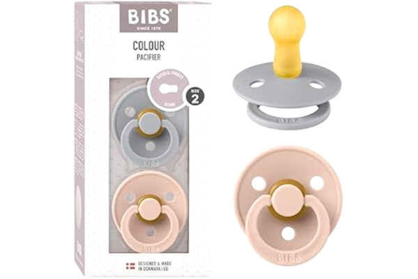 Bibs BIBS Colour Napp 2-pack, BPA-fri, Rund sugdel. Naturgummilatex, Storlek 2 (6-18 månader), Cloud/Blush