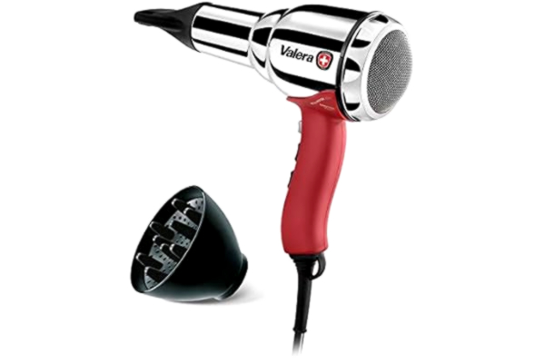 Valera  584.01/I EM D RC – Swiss Metal Master Light Emotion metalen professionele haardroger – Ionengenerator, Krachtig, Lichtgewicht, 2000 Watt, Verchroomd/Steenrood