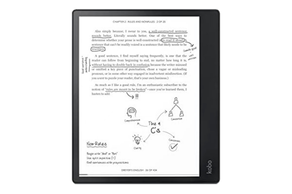 Kobo  Ellipsa Pack, eReader, Noteringsfunktion i e-böcker, Inkluderar Kobo Stylus och SleepCover, Justerbar ljusstyrka, Brev E Ink, 32 GB, Färg Svart, 10,3 tums pekskärm mot reflexer