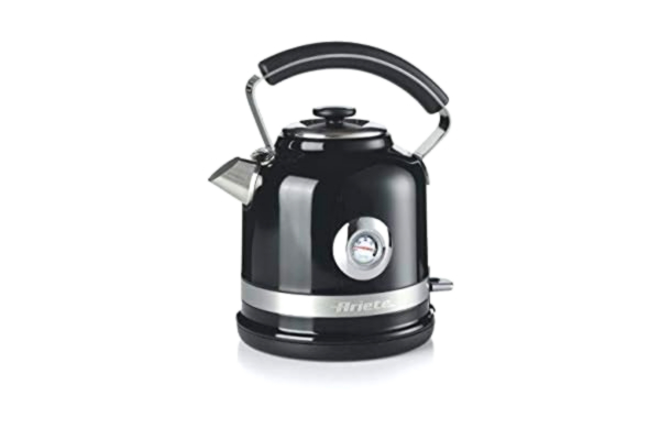 Ariete  2854 Modern Electric Kettle 2000 W Capacity 1.7 L Cordless 360 Degree Automatic Shut-Off Removable Filter Visible Water Level Thermometer Black