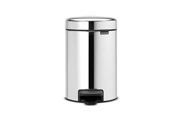 Brabantia  NewIcon Treteimer sanft schließend, Kunststoff-Inneneimer, Brilliant Steel, 3 Liter