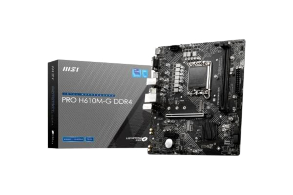 MSI  PRO H610M-G DDR4 - emolevy - micro ATX - LGA1700 Socket - H610 Emolevy - Intel H610 - Intel LGA1700 socket - DDR4 RAM - Micro-ATX