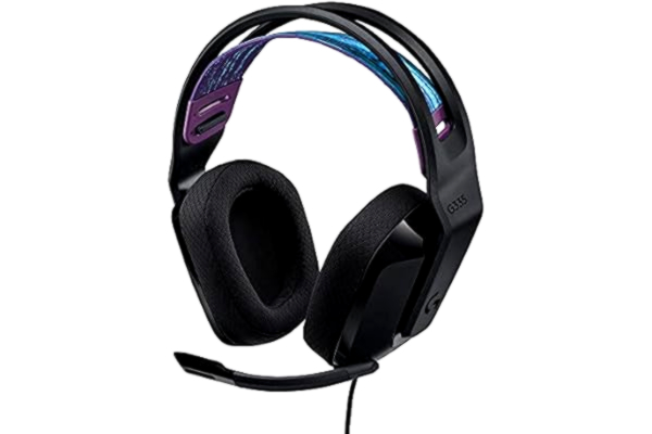 Logitech  G G335 trådat spelheadset, med mikrofon som vänds upp för ljud av, 3,5 mm-ljudkontakt, öronkuddar i minnesskum, lätta, kompatibla med PC, PlayStation, Xbox, Nintendo Switch/Switch 2 - Svart