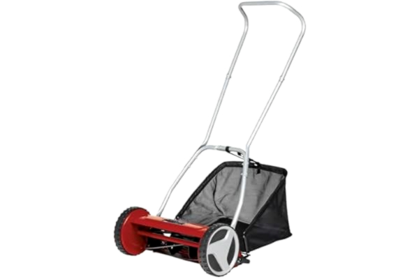 Einhell  Manuell gräsklippare GC-HM 400 (upp till 250 m², skärcylinder, 5 stålblad, justering av klipphöjden över 4 nivåer från 13 till 37 mm, 27 liters pickup-bricka)