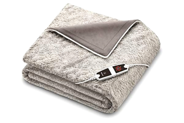 Beurer  HD 150 XXL Nordic couverture chauffante électrique avec arrêt automatique, 200 x 150 cm,6 réglages de température, lavable en machine, couverture confortable en apparence de fourrure