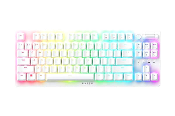 Razer  DeathStalker V2 Pro Tenkeyless (Red Switch) – Trådlöst optiskt lågprofil-speltangentbord (linjära optiska brytare, HyperSpeed Trådlöst, Bluetooth 5.0) QWERTY amerikansk layout | Vit