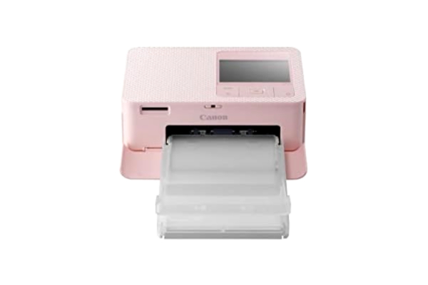 Canon  SELPHY CP1500 Mini fotoskrivare (utskrift upp till vykortsstorlek 10 x 15 cm, USB-C, WLAN, trådlös, termisk sublimering, SELPHY App, färgstabil 100 år) rosa [utan färgband/papper, utan batteri],