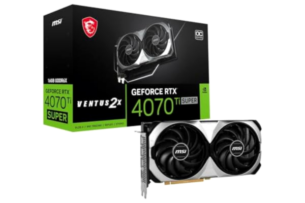MSI  GeForce RTX 4070 Ti SUPER VENTUS 2X OC - 16GB GDDR6X RAM - Grafikkort