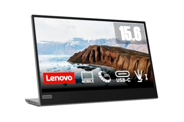 Lenovo  L15 | 15,6 tum Full HD-skärm | 1920 x 1080 | 60 Hz | 250 nits | 6 ms svarstid | DisplayPort | svart
