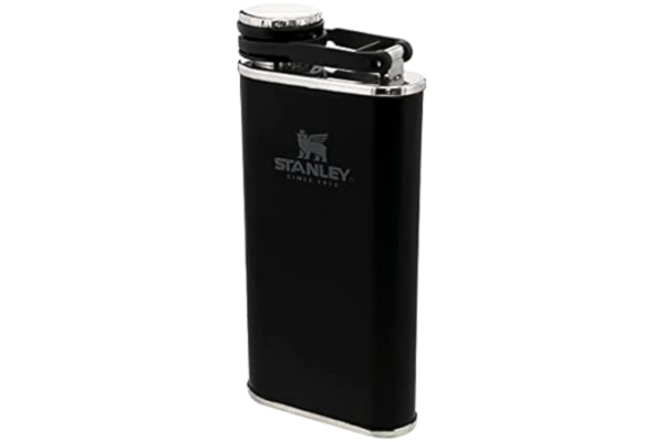 Stanley  Classic Wide Mouth Flask 0.23L Matte Black With Never-Lose Cap - Fickplunta I Rostfritt Stål Med Stor Öppning För Enkel Påfyllning Och Hällning - BPA-Fri Läckagesäker, Isolerad Plunta