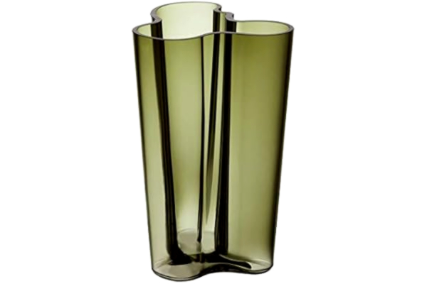 Iittala  Aalto deko-vas, glas, mosgrön, 25,5 cm